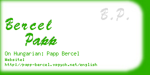 bercel papp business card